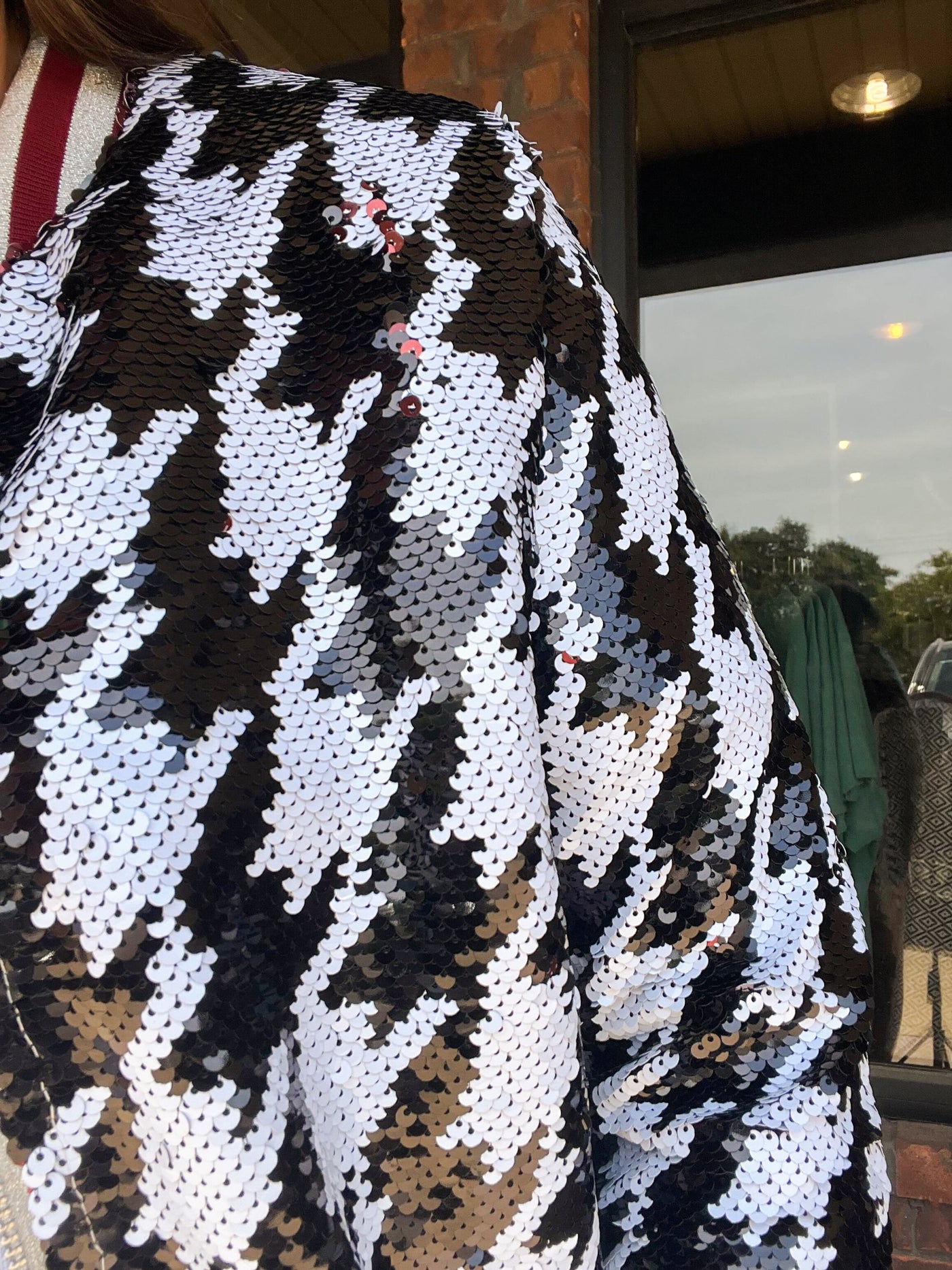 Rammer Jammer Houndstooth Sequin Jacket-140 - TOPS - LAYERS/OUTERWEAR-TRU COLORS-[option4]-[option5]-[option6]-Leather & Lace Boutique Shop