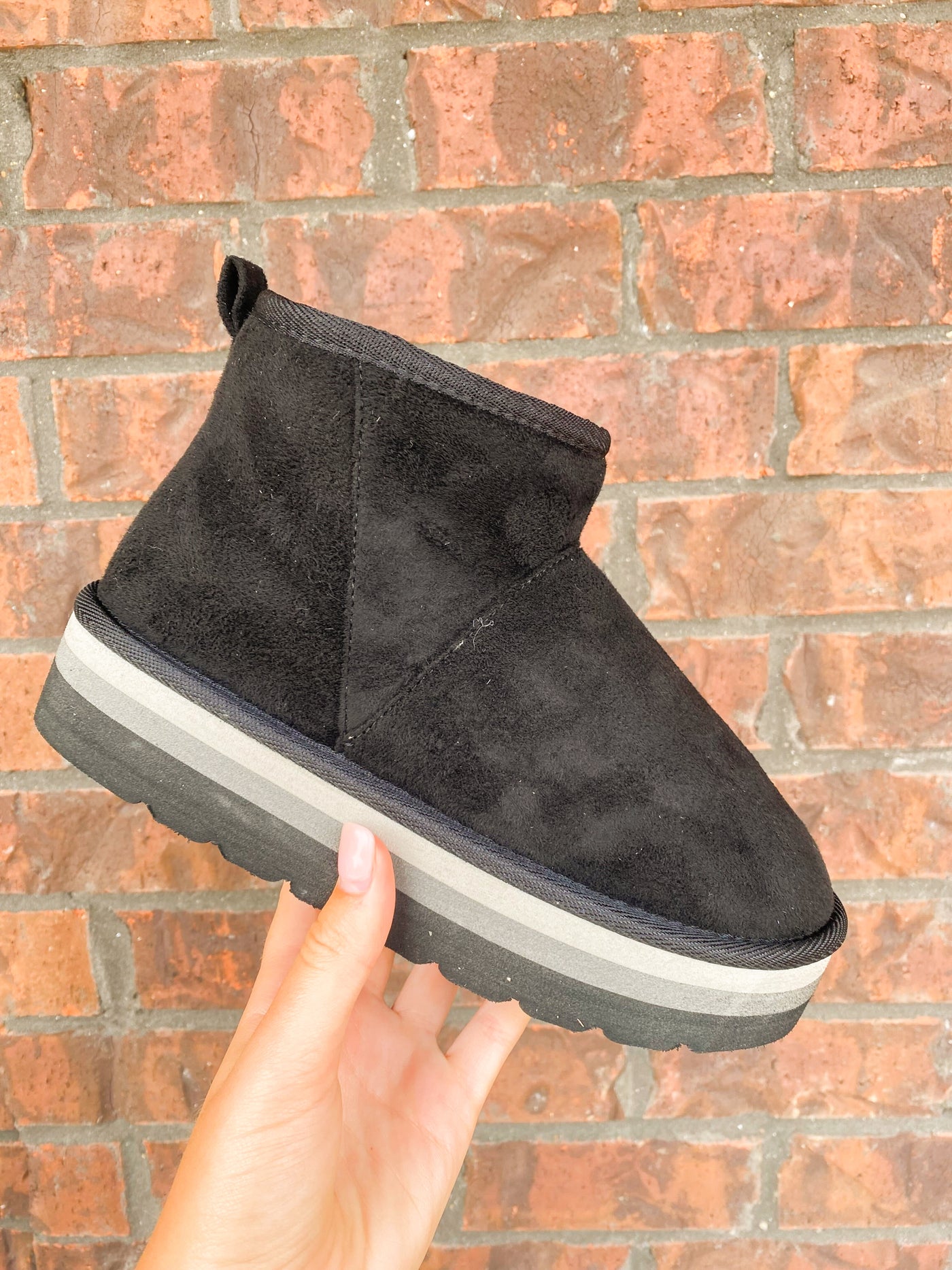 Gabby Fur Lined Platform Boots- Black-180 - SHOES-OLEM-[option4]-[option5]-[option6]-Leather & Lace Boutique Shop