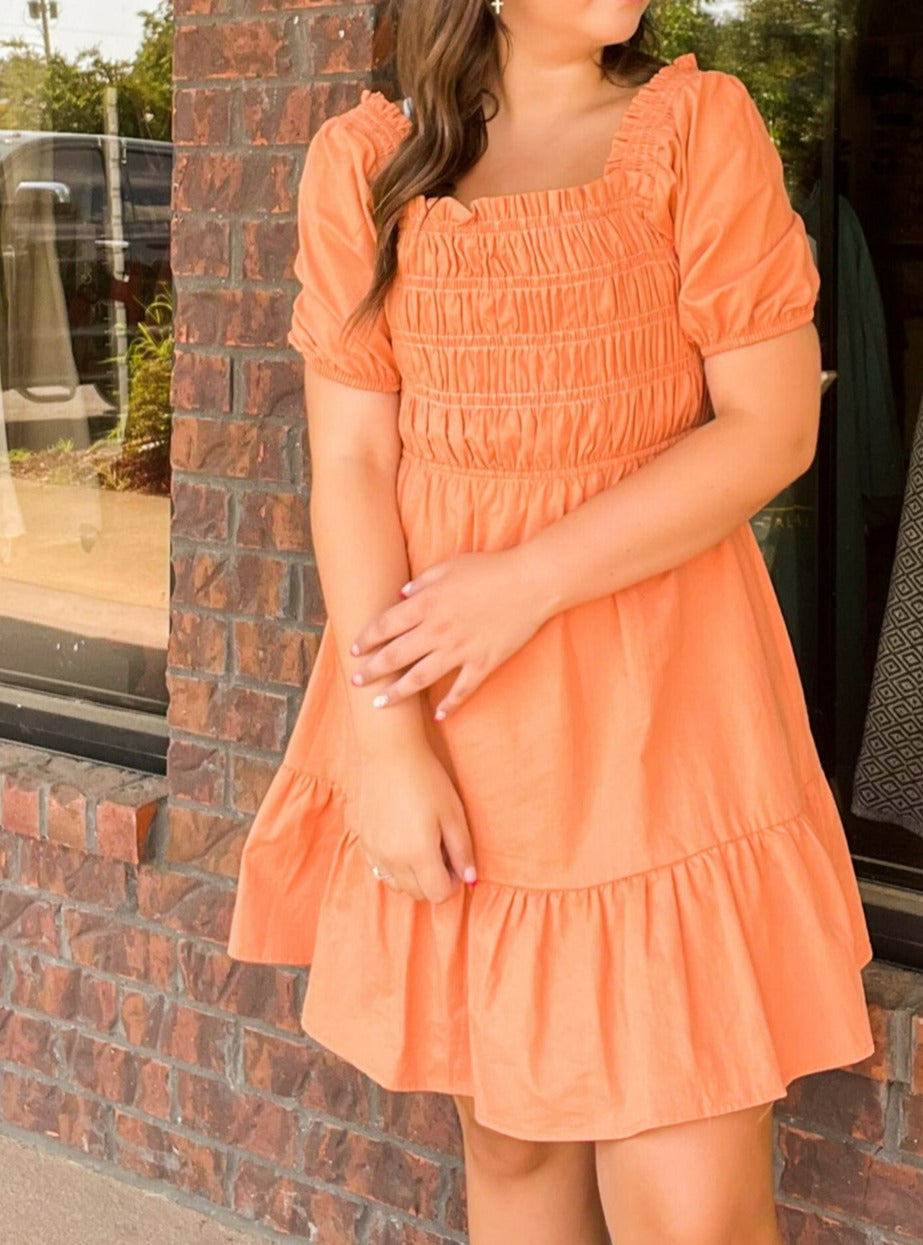 Pumpkin Patch Smocked Ruffle Dress-170 - DRESSES / ROMPERS / SETS-CAROLE CHRISTIAN-[option4]-[option5]-[option6]-Leather & Lace Boutique Shop