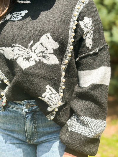 I'll Fly Away Pearl Sweater-130 - TOPS - SWEATERS/SWEATSHIRTS-POL-[option4]-[option5]-[option6]-Leather & Lace Boutique Shop