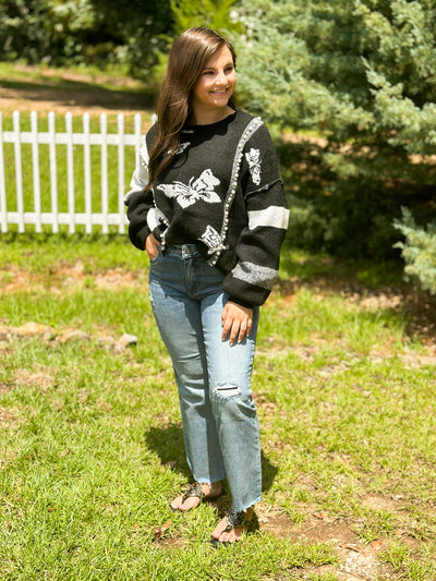 I'll Fly Away Pearl Sweater-130 - TOPS - SWEATERS/SWEATSHIRTS-POL-[option4]-[option5]-[option6]-Leather & Lace Boutique Shop