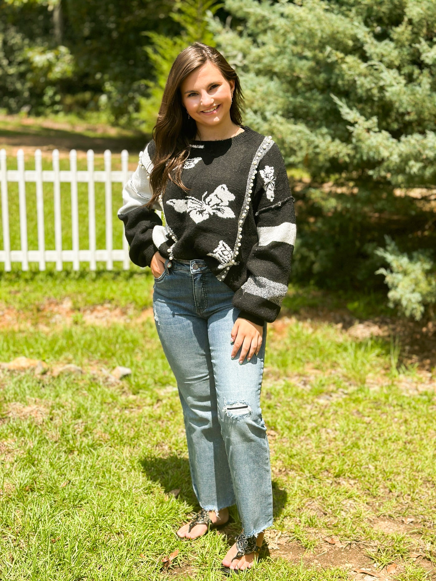 I'll Fly Away Pearl Sweater-130 - TOPS - SWEATERS/SWEATSHIRTS-POL-[option4]-[option5]-[option6]-Leather & Lace Boutique Shop