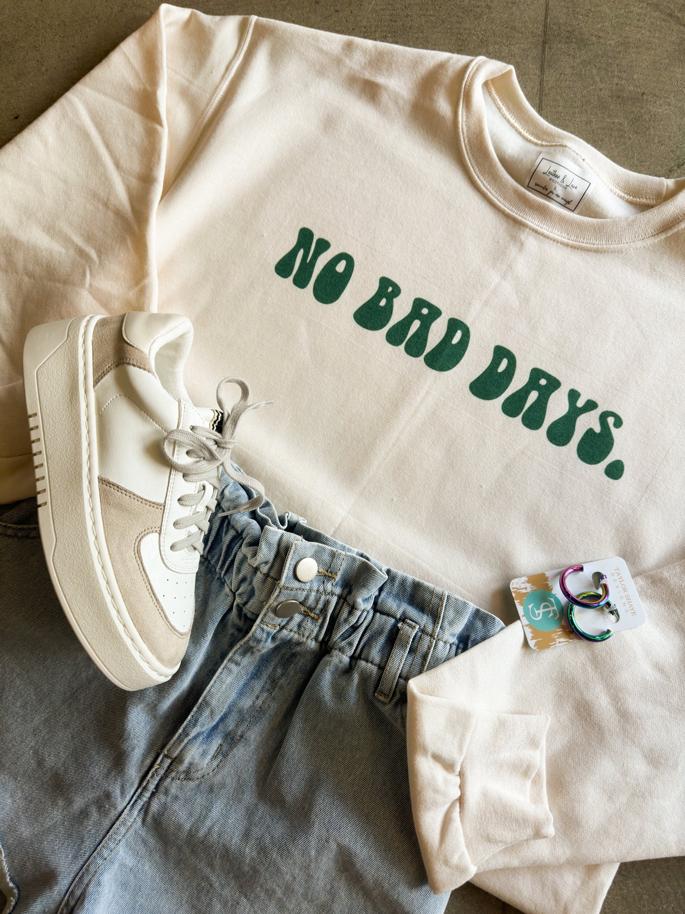 No Bad Days Graphic Swesthirt-135 - DEMAND GRAPHIC-LEATHER & LACE-[option4]-[option5]-[option6]-Leather & Lace Boutique Shop