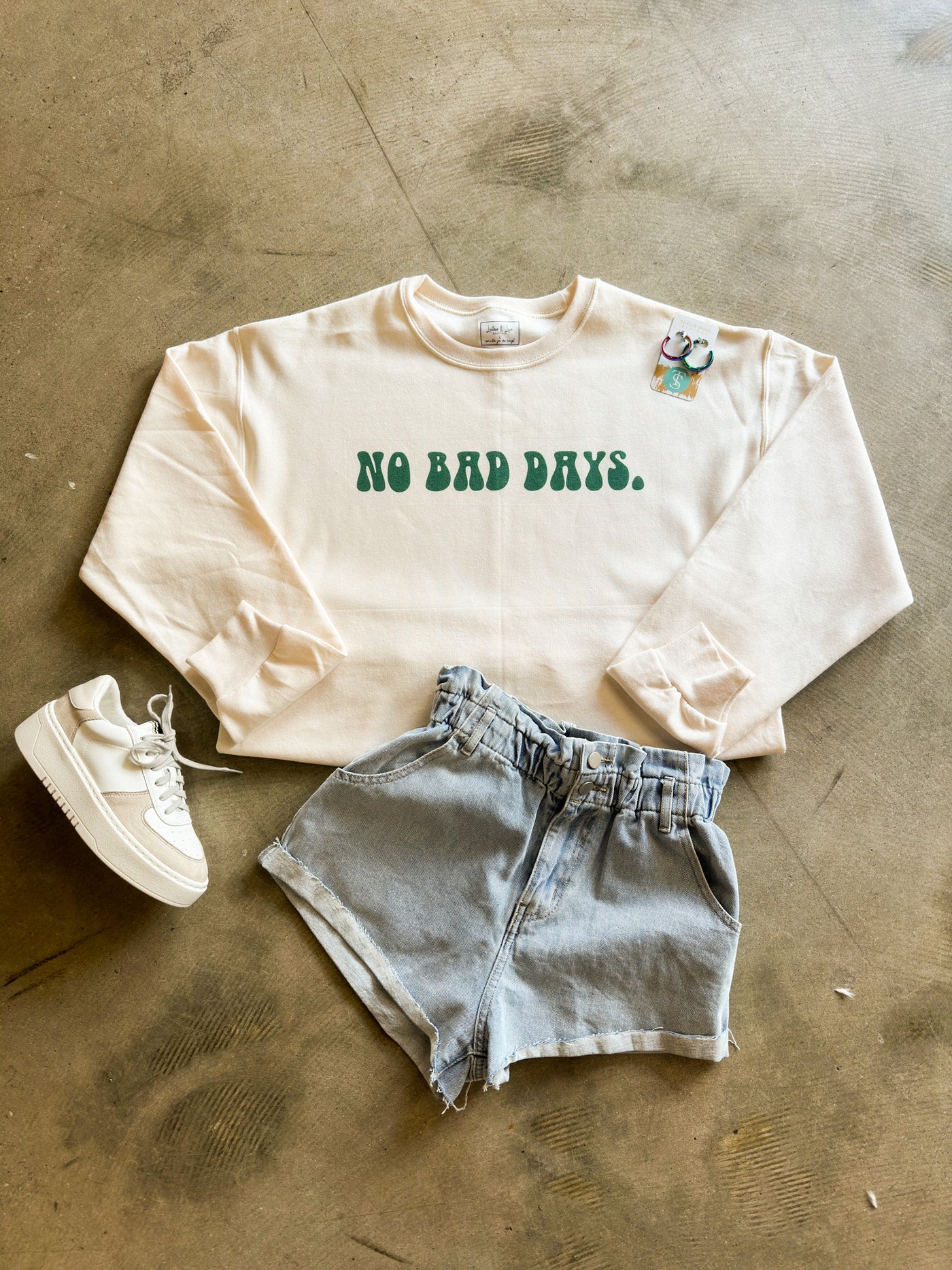 No Bad Days Graphic Sweatshirt-135 - DEMAND GRAPHIC-LEATHER & LACE-[option4]-[option5]-[option6]-Leather & Lace Boutique Shop