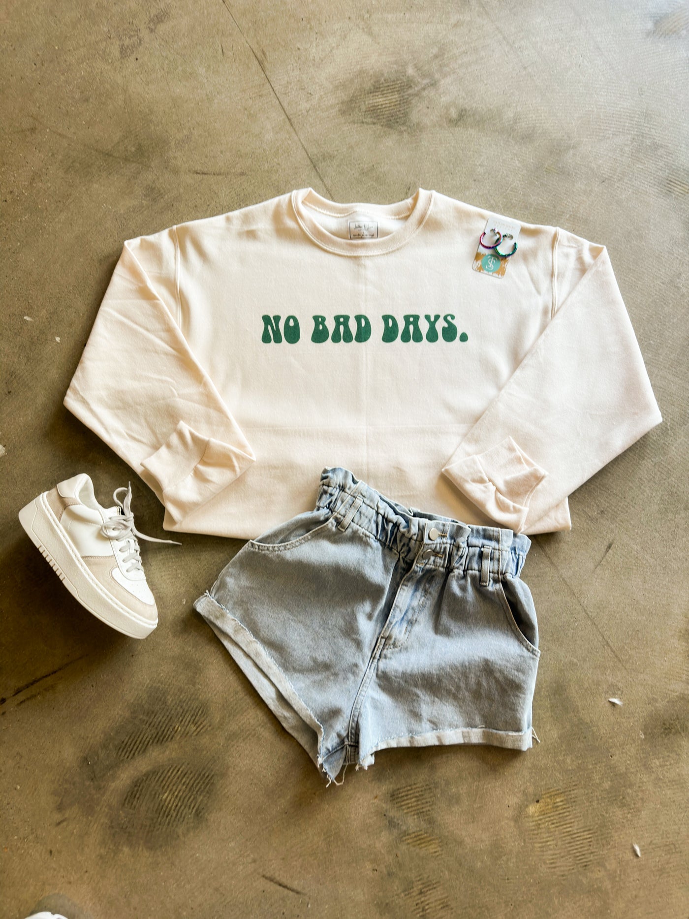 No Bad Days Graphic Sweatshirt-135 - DEMAND GRAPHIC-LEATHER & LACE-[option4]-[option5]-[option6]-Leather & Lace Boutique Shop