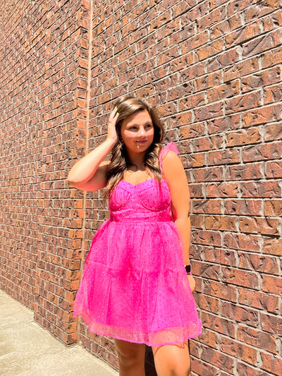 BuddyLove Vixen Hot Pink Dress-170 - DRESSES / ROMPERS / SETS-BUDDYLOVE-[option4]-[option5]-[option6]-Leather & Lace Boutique Shop
