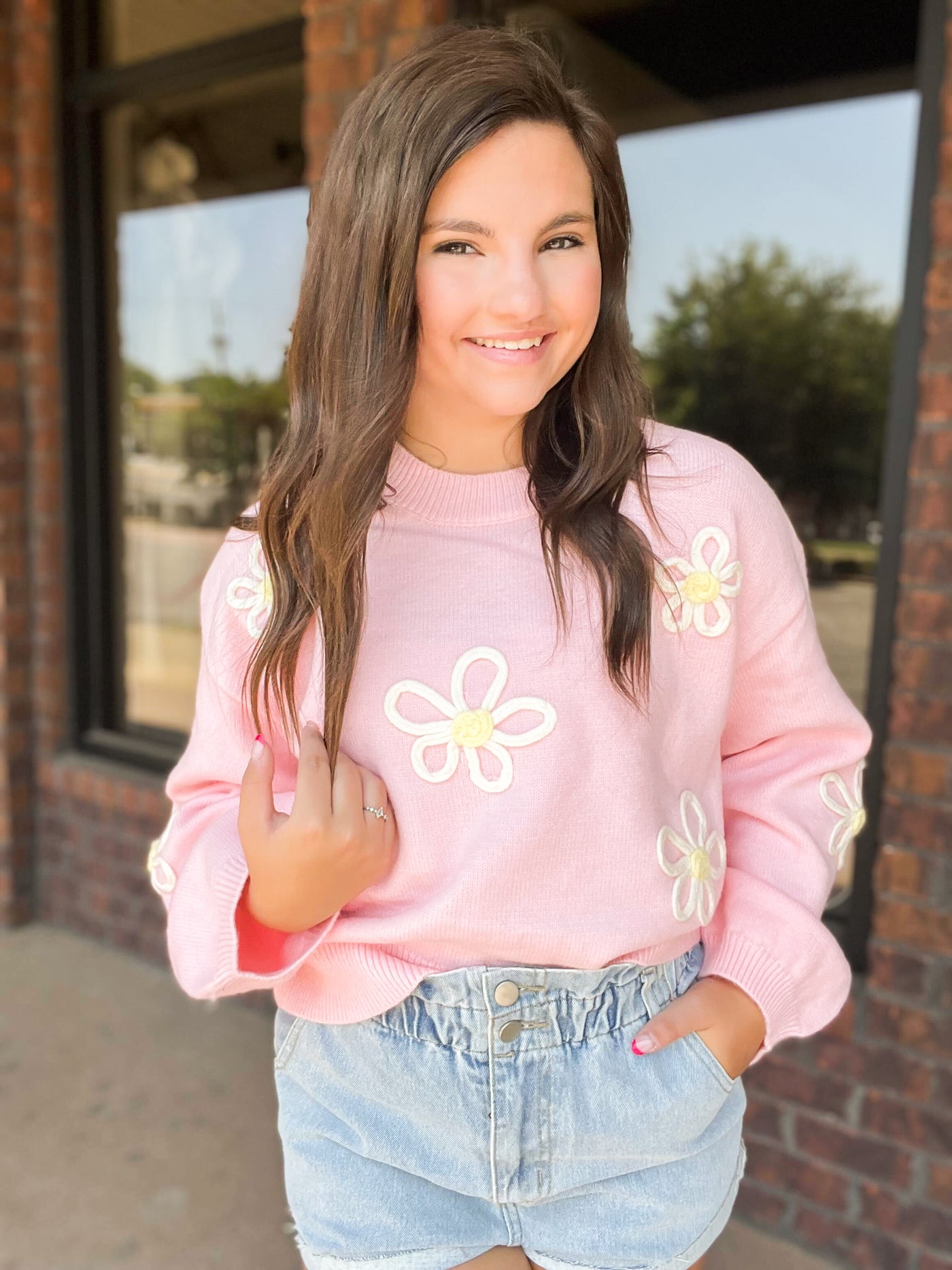 Picking Petals Cropped Sweater-130 - TOPS - SWEATERS/SWEATSHIRTS-LISTICLE-[option4]-[option5]-[option6]-Leather & Lace Boutique Shop