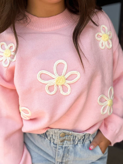 Picking Petals Cropped Sweater-130 - TOPS - SWEATERS/SWEATSHIRTS-LISTICLE-[option4]-[option5]-[option6]-Leather & Lace Boutique Shop