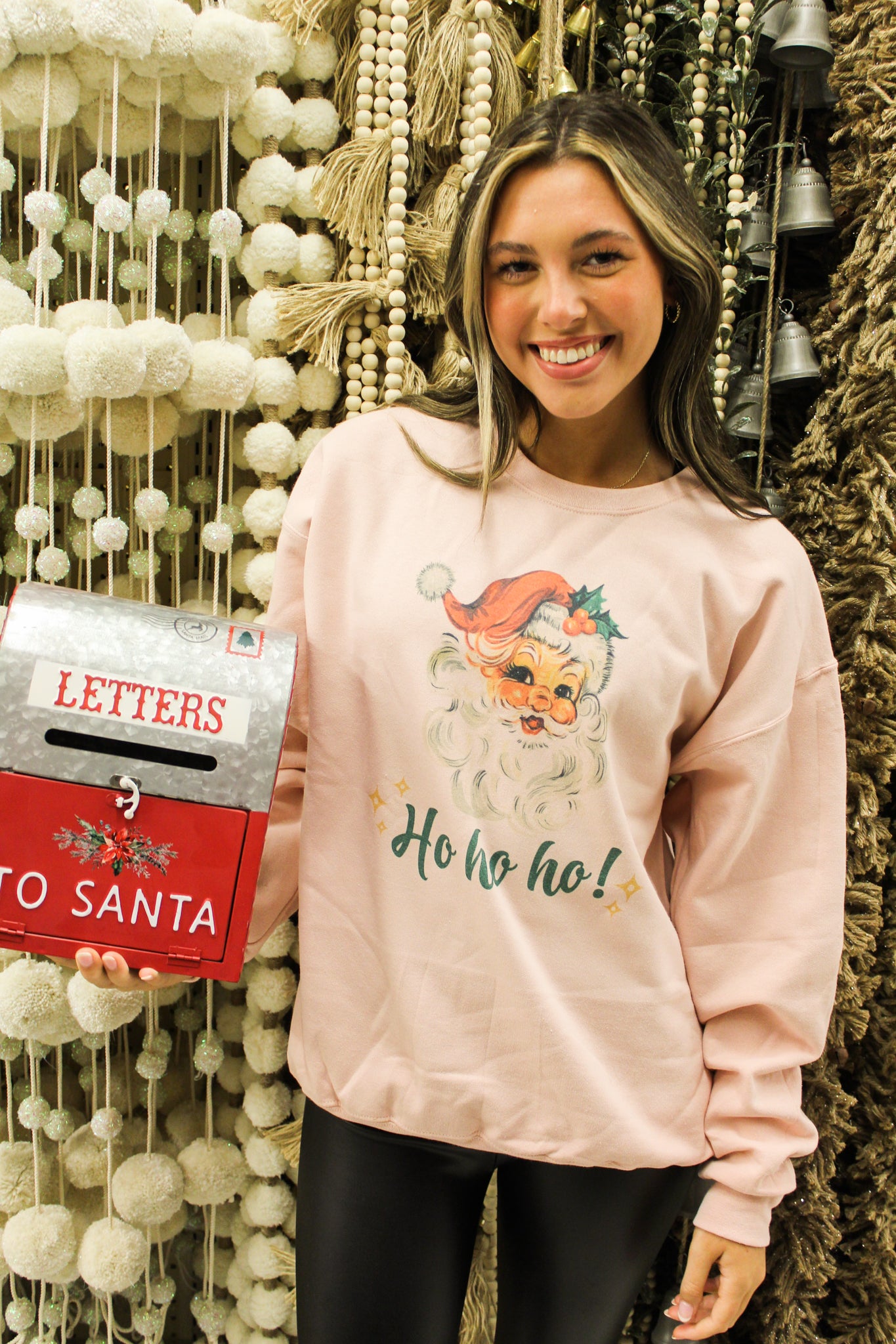 Vintage Santa Graphic Sweatshirt-135 - DEMAND GRAPHIC-LEATHER & LACE-[option4]-[option5]-[option6]-Leather & Lace Boutique Shop