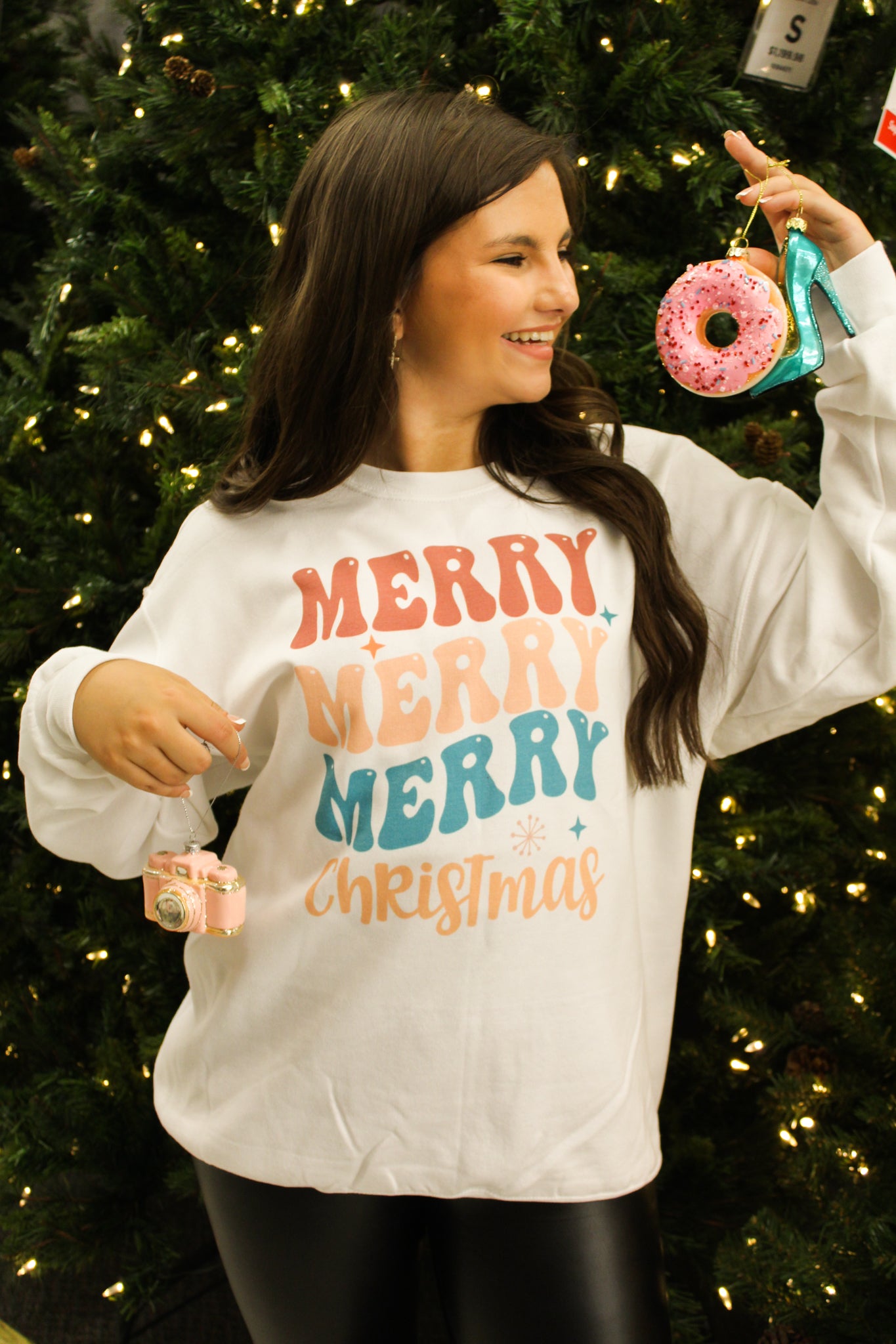 Merry Merry Merry Graphic Sweatshirt-135 - DEMAND GRAPHIC-LEATHER & LACE-[option4]-[option5]-[option6]-Leather & Lace Boutique Shop