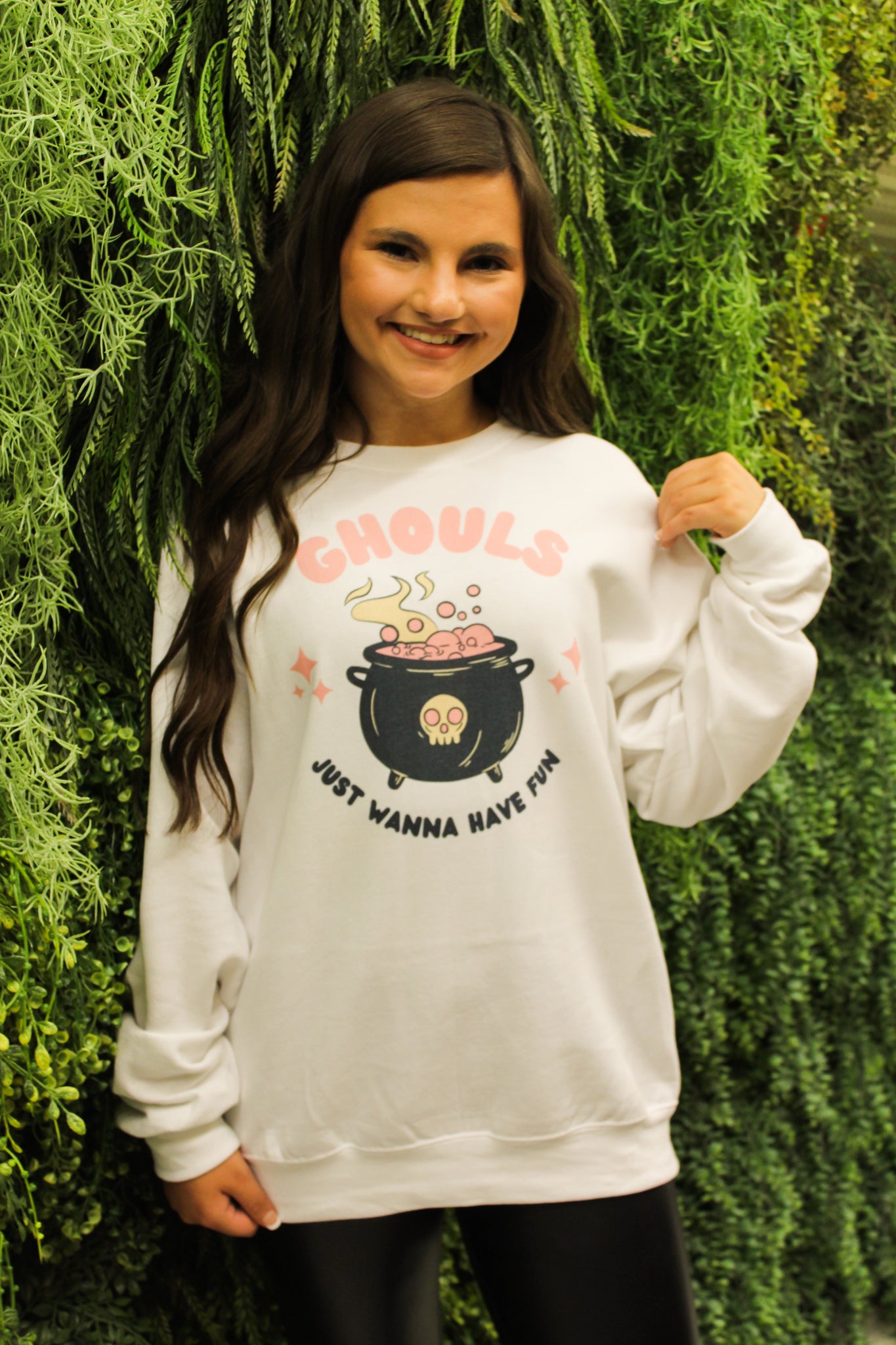 Ghouls Just Wanna Have Fun Graphic Sweatshirt-135 - DEMAND GRAPHIC-LEATHER & LACE-[option4]-[option5]-[option6]-Leather & Lace Boutique Shop