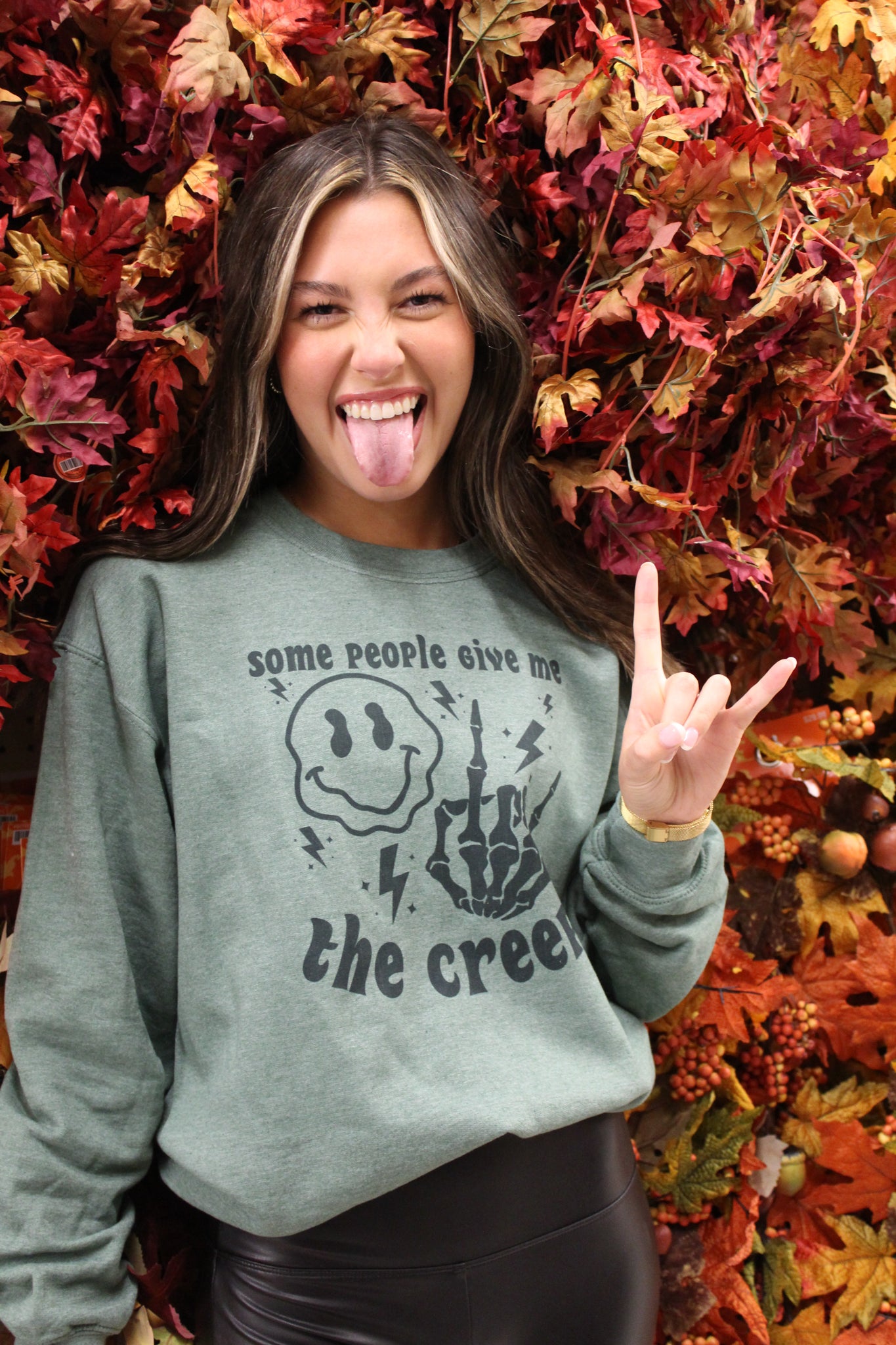 Gives Me The Creeps Graphic Sweatshirt-135 - DEMAND GRAPHIC-LEATHER & LACE-[option4]-[option5]-[option6]-Leather & Lace Boutique Shop