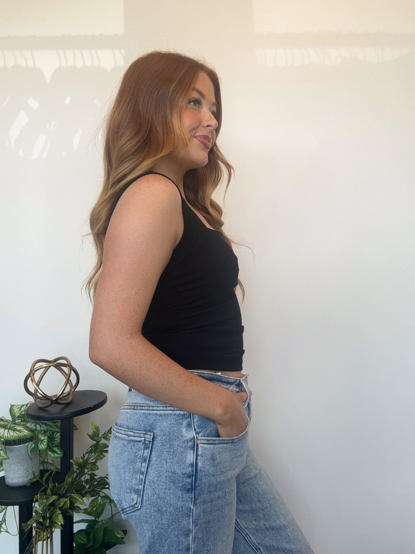 Square Neck Ruched Tank