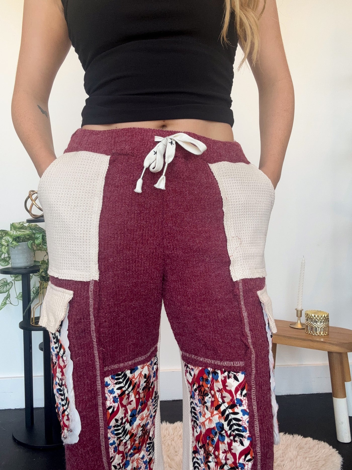 Ezra Patchwork Joggers-160 - BOTTOMS - OTHER-POL-[option4]-[option5]-[option6]-Leather & Lace Boutique Shop