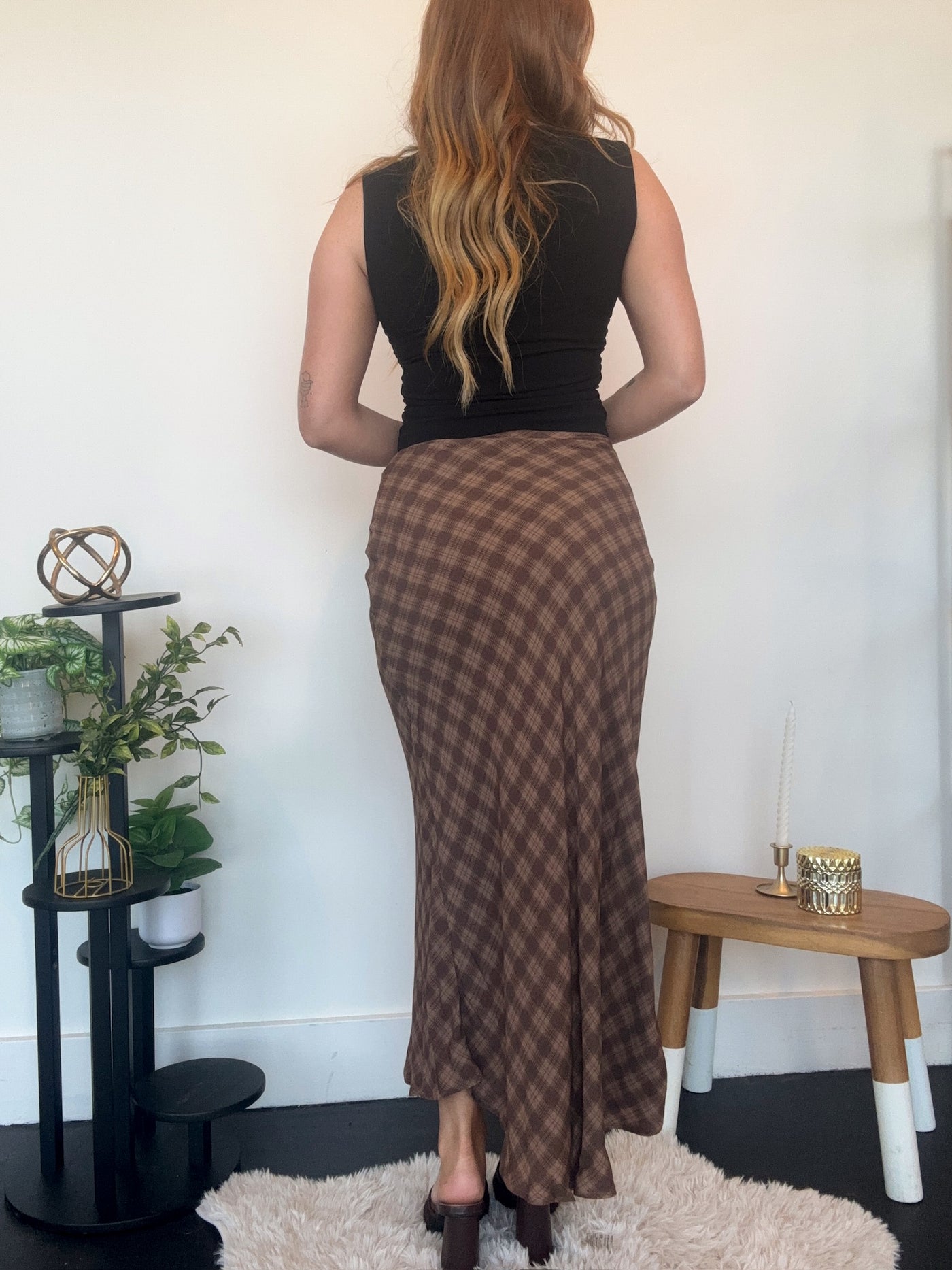 Mocha Midi Skirt-160 - BOTTOMS - OTHER-EDGEMINE-[option4]-[option5]-[option6]-Leather & Lace Boutique Shop