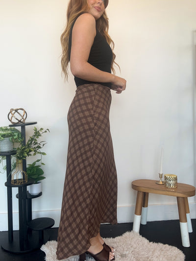 Mocha Midi Skirt-160 - BOTTOMS - OTHER-EDGEMINE-[option4]-[option5]-[option6]-Leather & Lace Boutique Shop