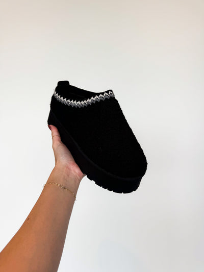 Sherpa Platform Slides- Black-180 - SHOES-TOP GUY-[option4]-[option5]-[option6]-Leather & Lace Boutique Shop
