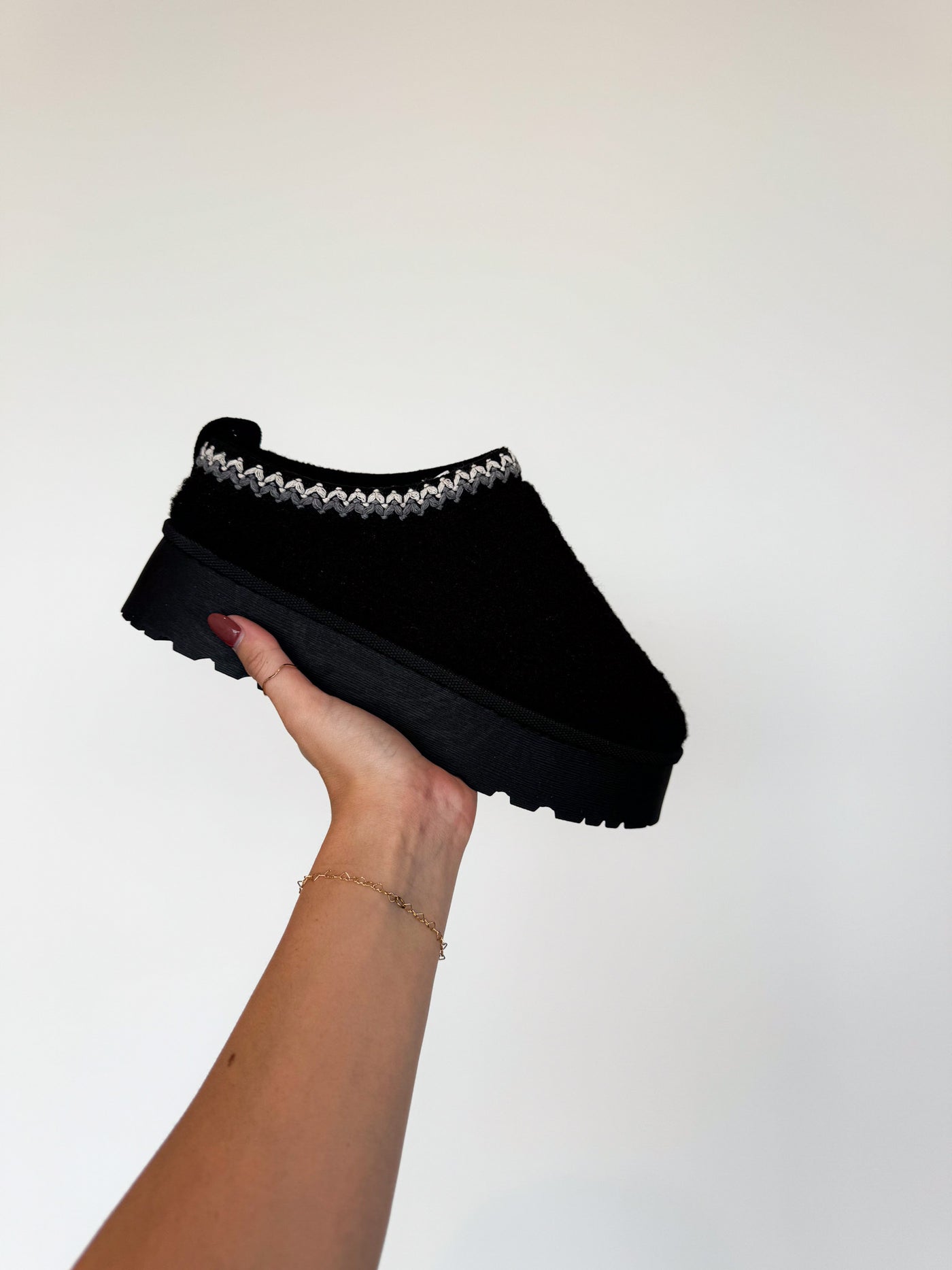 Sherpa Platform Slides- Black-180 - SHOES-TOP GUY-[option4]-[option5]-[option6]-Leather & Lace Boutique Shop