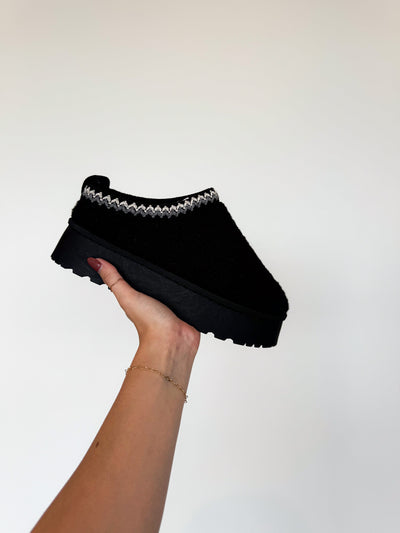 Sherpa Platform Slides- Black-180 - SHOES-TOP GUY-[option4]-[option5]-[option6]-Leather & Lace Boutique Shop