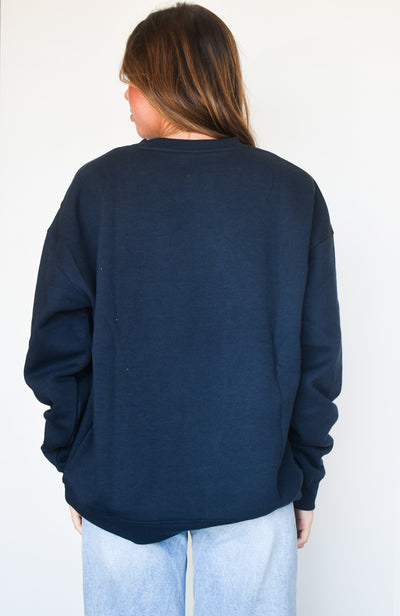 Diana Oversized Fleece Crewneck- Navy-130 - TOPS - SWEATERS/SWEATSHIRTS-MONO B-[option4]-[option5]-[option6]-Leather & Lace Boutique Shop