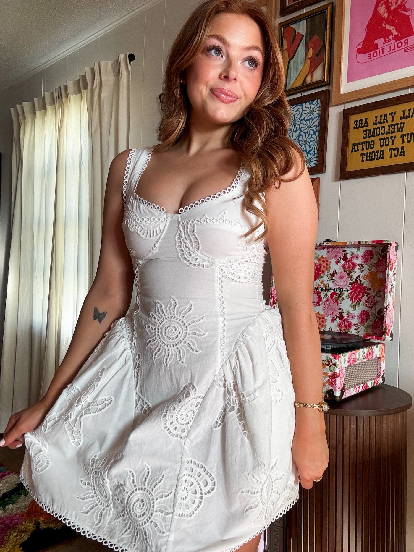 Seaside Lace Mini Dress