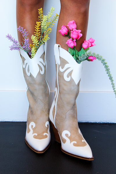 Two-Toned Suede Cowgirl Boots-180 - SHOES-ARIDER SHOES-[option4]-[option5]-[option6]-Leather & Lace Boutique Shop
