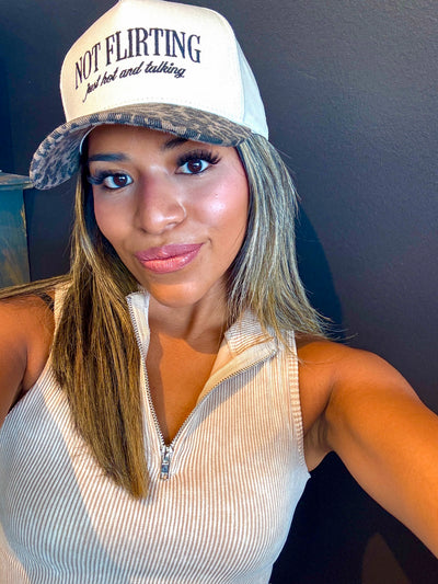 Not Flirting Trucker Hat- Leopard-190 - ACCESSORIES - HATS/HEADWEAR-THE HAPPIEST-[option4]-[option5]-[option6]-Leather & Lace Boutique Shop