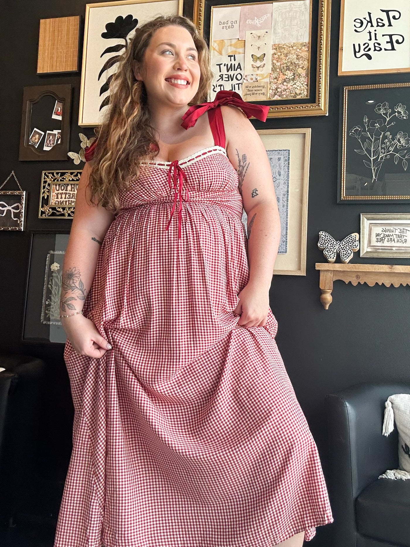 Plaid Corset Midi Dress-170 - DRESSES-EDGEMINE-[option4]-[option5]-[option6]-Leather & Lace Boutique Shop