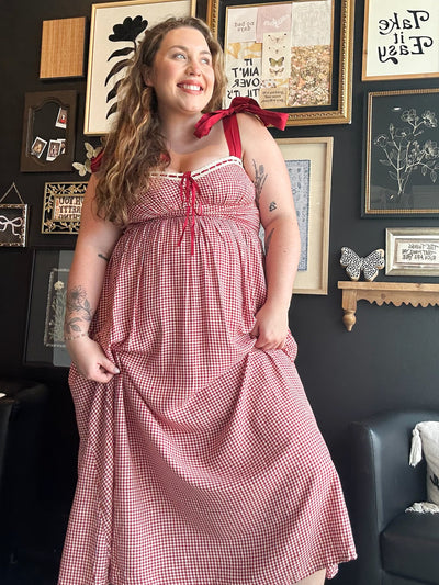 Plaid Corset Midi Dress-170 - DRESSES-EDGEMINE-[option4]-[option5]-[option6]-Leather & Lace Boutique Shop