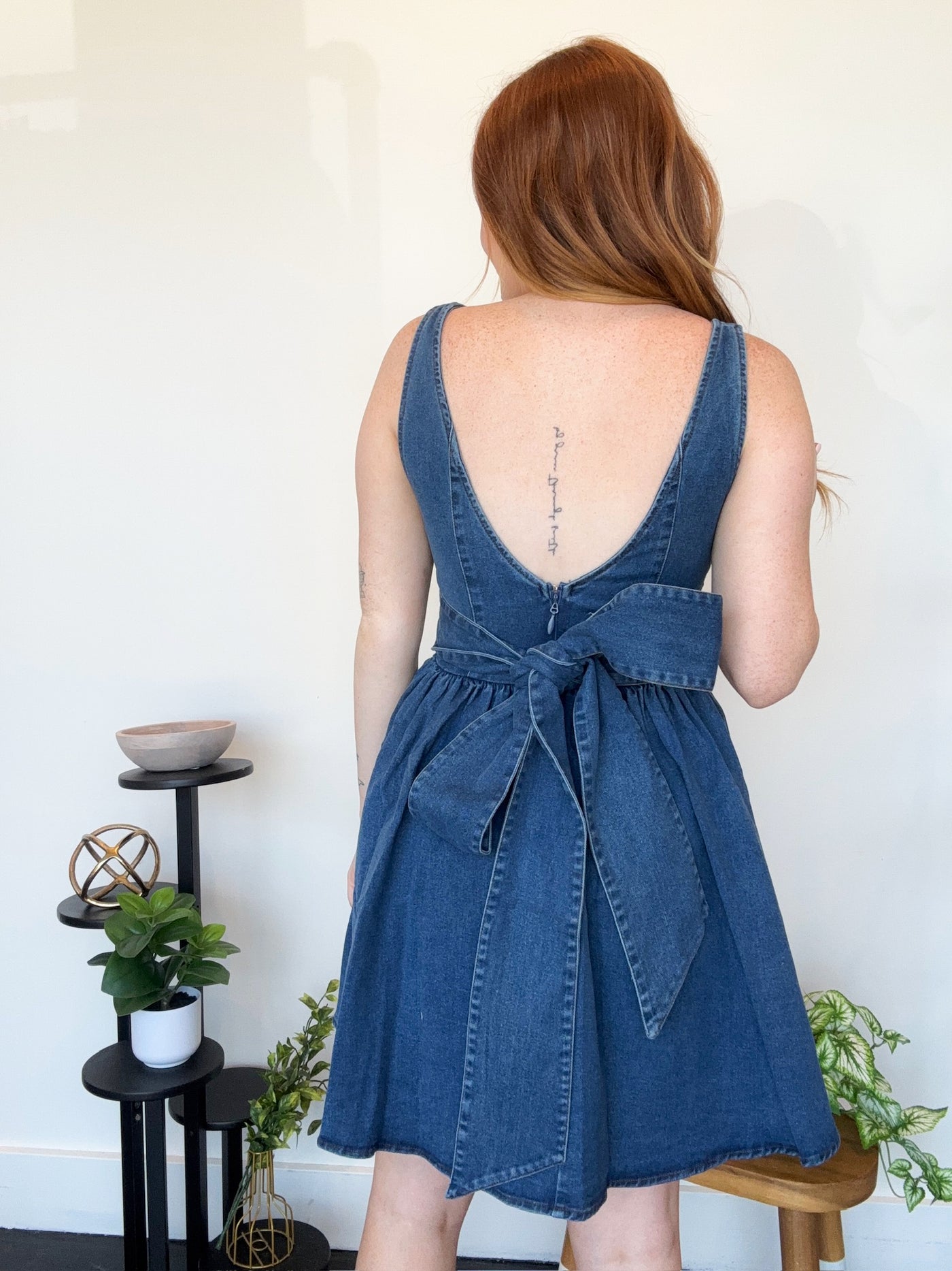 Denim Flare Mini Dress Denim Flare Mini Dress