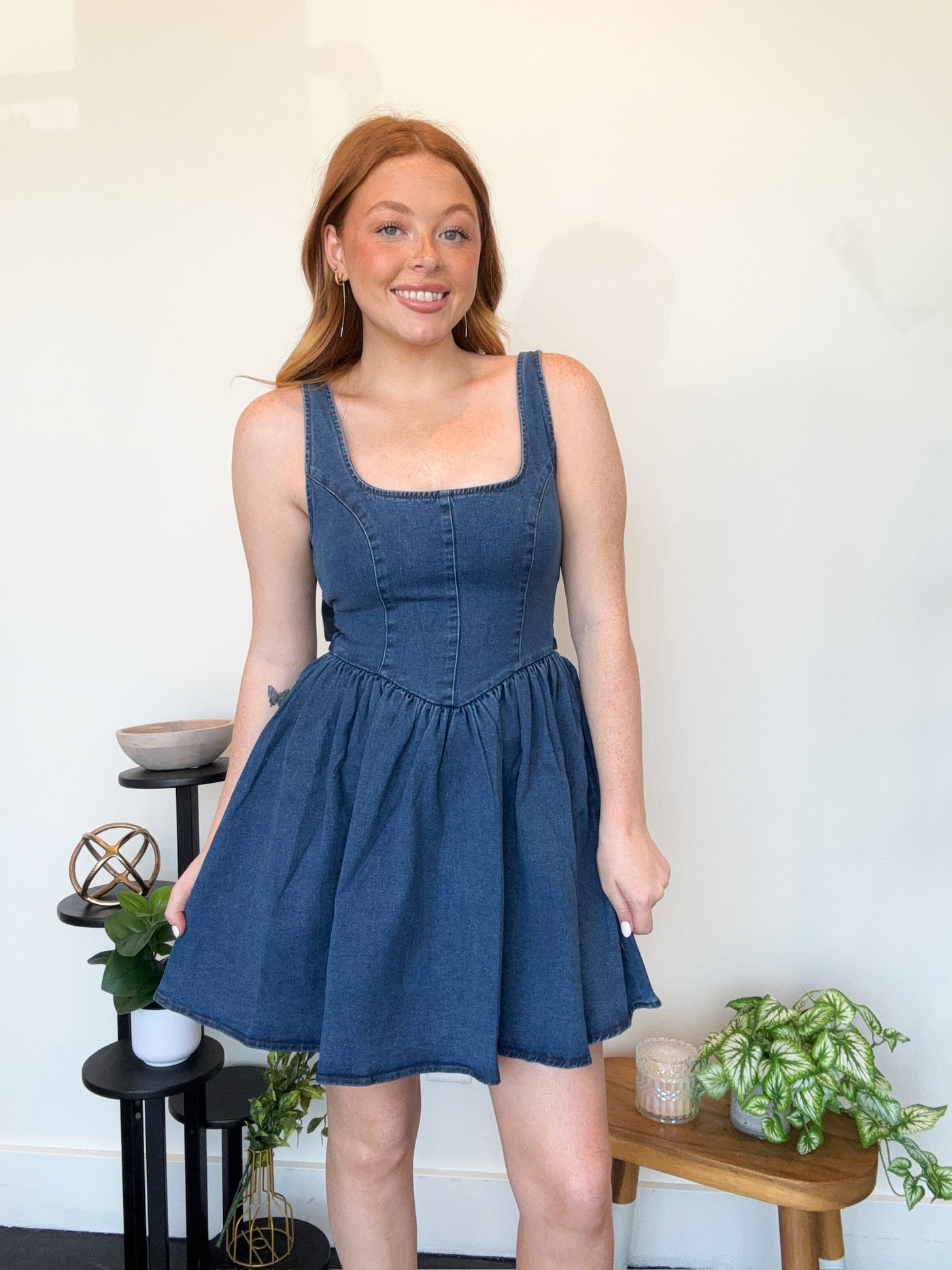 Denim Flare Mini Dress Denim Flare Mini Dress