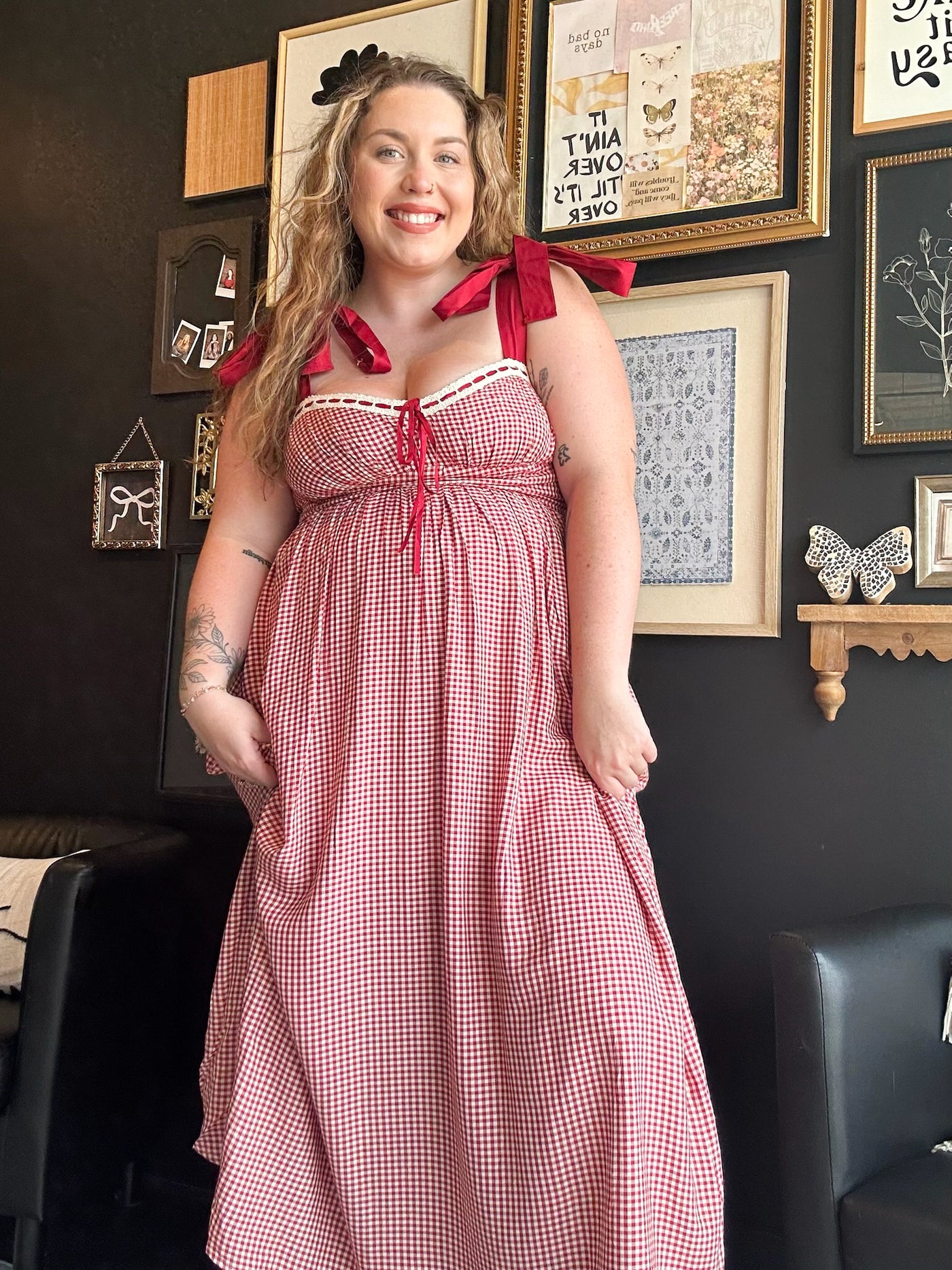 Plaid Corset Midi Dress-170 - DRESSES-EDGEMINE-[option4]-[option5]-[option6]-Leather & Lace Boutique Shop