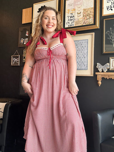 Plaid Corset Midi Dress-170 - DRESSES-EDGEMINE-[option4]-[option5]-[option6]-Leather & Lace Boutique Shop