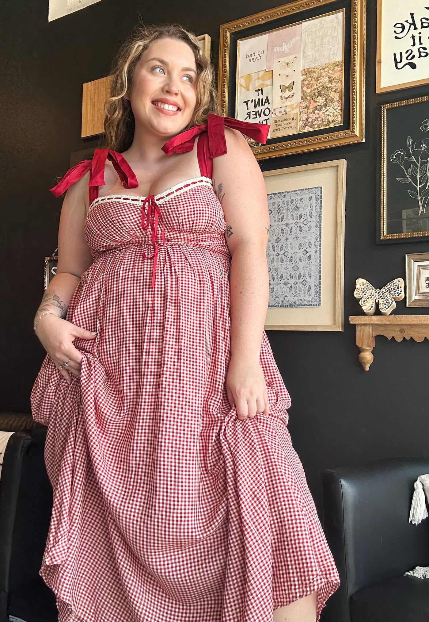 Plaid Corset Midi Dress-170 - DRESSES-EDGEMINE-[option4]-[option5]-[option6]-Leather & Lace Boutique Shop