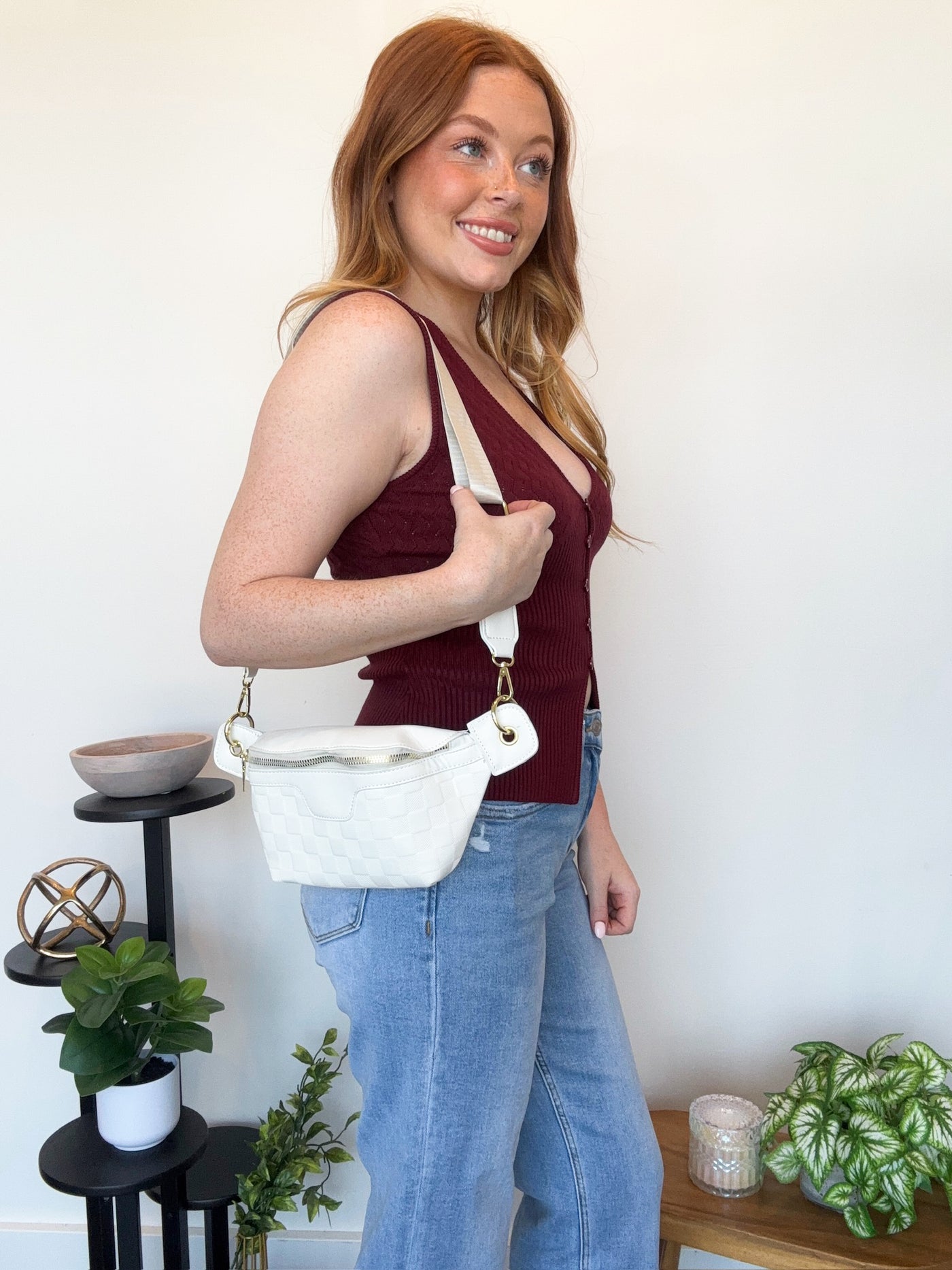 Check Me Out Bum Bag- Ivory-190 - ACCESSORIES - BAGS/BELTS-LEATHER & LACE-[option4]-[option5]-[option6]-Leather & Lace Boutique Shop