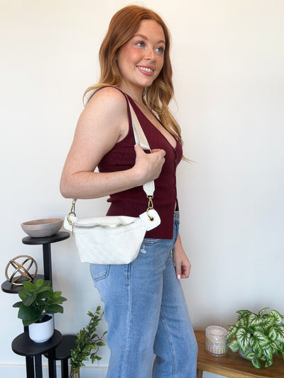 Check Me Out Bum Bag- Ivory-190 - ACCESSORIES - BAGS/BELTS-LEATHER & LACE-[option4]-[option5]-[option6]-Leather & Lace Boutique Shop