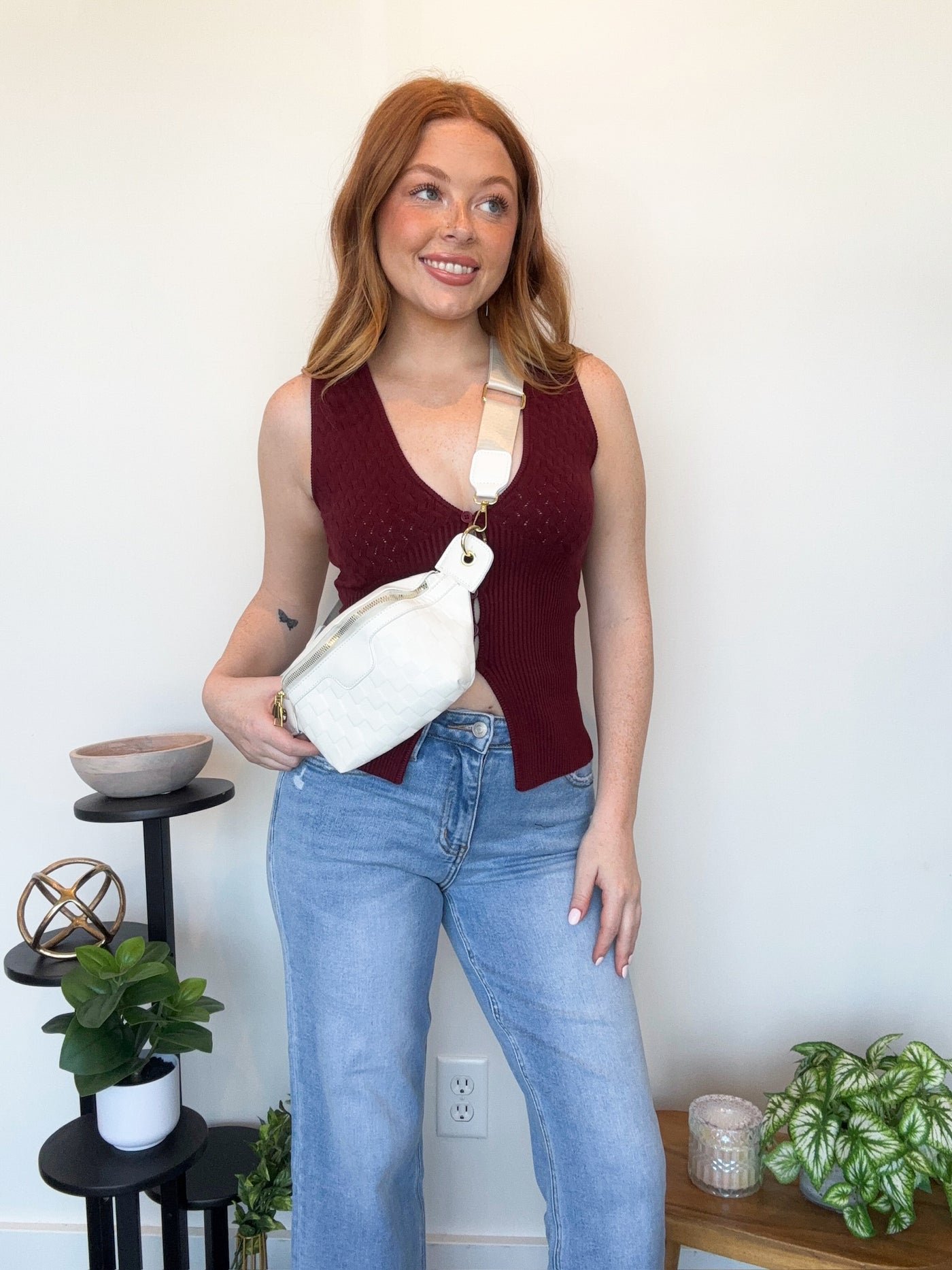 Check Me Out Bum Bag- Ivory-190 - ACCESSORIES - BAGS/BELTS-LEATHER & LACE-[option4]-[option5]-[option6]-Leather & Lace Boutique Shop