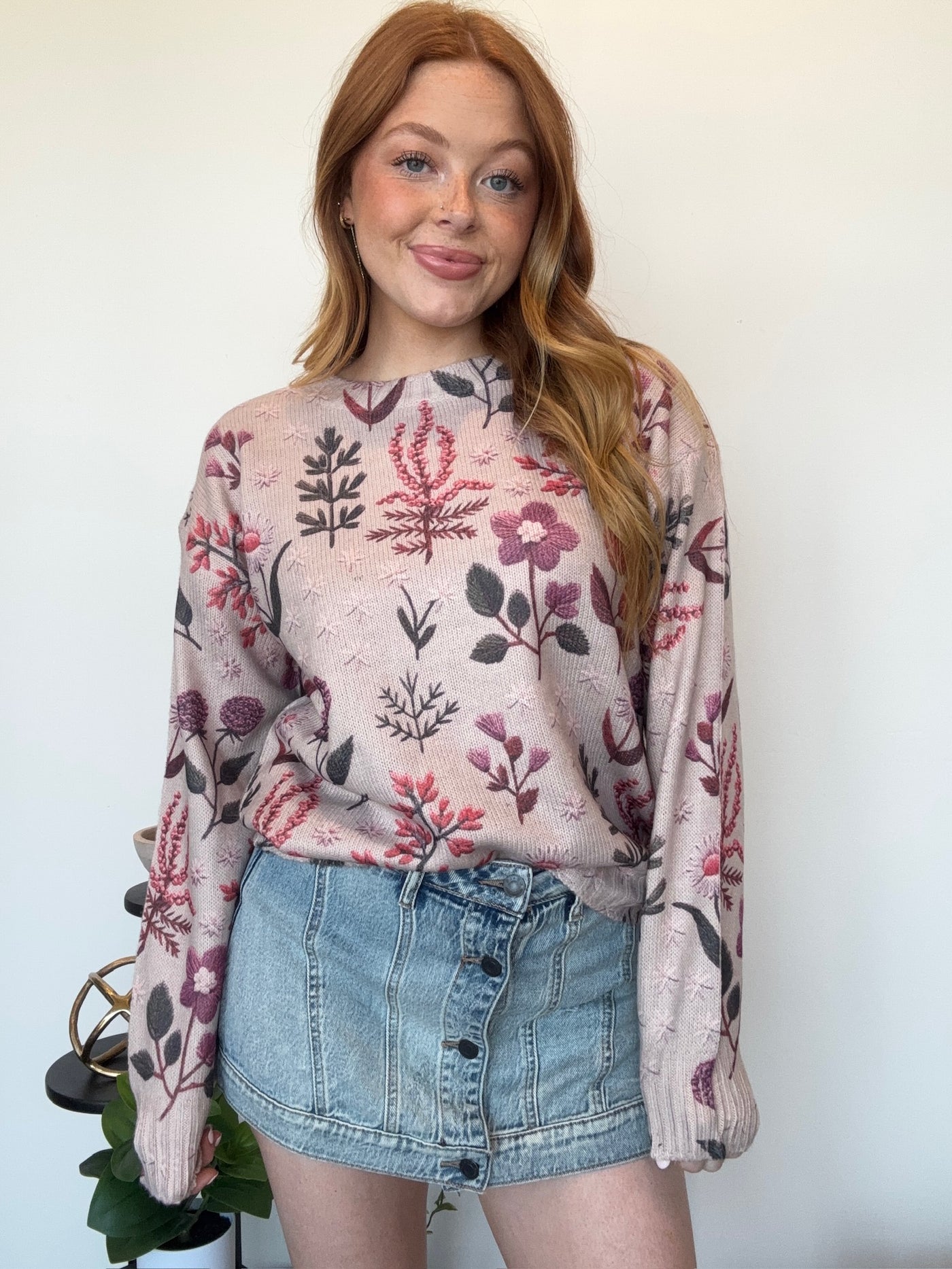 Wildflower Knit Sweater-130 - TOPS - SWEATERS/SWEATSHIRTS-LEATHER & LACE-[option4]-[option5]-[option6]-Leather & Lace Boutique Shop