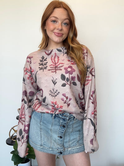 Wildflower Knit Sweater-130 - TOPS - SWEATERS/SWEATSHIRTS-LEATHER & LACE-[option4]-[option5]-[option6]-Leather & Lace Boutique Shop