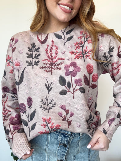 Wildflower Knit Sweater-130 - TOPS - SWEATERS/SWEATSHIRTS-LEATHER & LACE-[option4]-[option5]-[option6]-Leather & Lace Boutique Shop