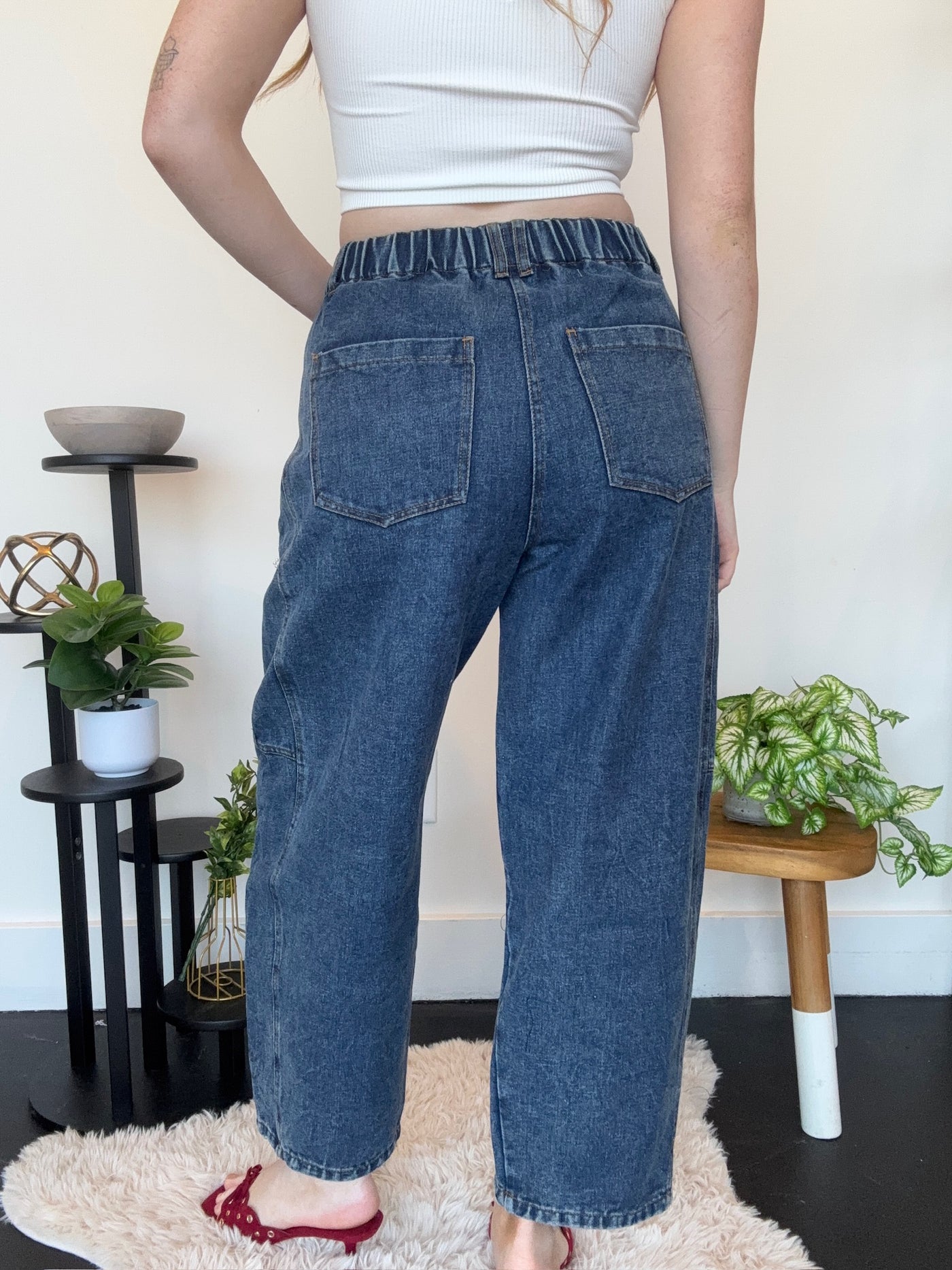 Pearl Bow Barrel Denim-150 - BOTTOMS - DENIM-LEATHER & LACE-[option4]-[option5]-[option6]-Leather & Lace Boutique Shop