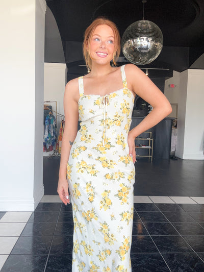 Annabelle Floral Midi Dress-170 - DRESSES-BLU PEPPER-[option4]-[option5]-[option6]-Leather & Lace Boutique Shop