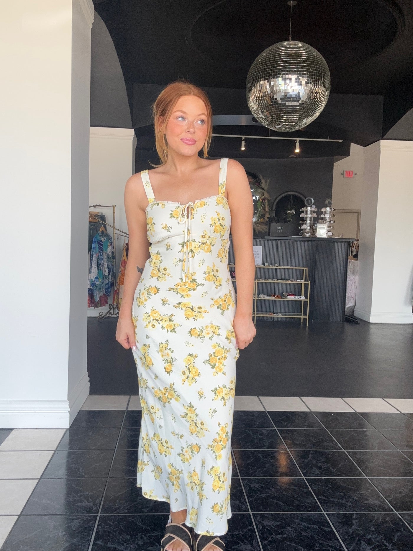 Annabelle Floral Midi Dress-170 - DRESSES-BLU PEPPER-[option4]-[option5]-[option6]-Leather & Lace Boutique Shop