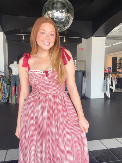 Plaid Corset Midi Dress-170 - DRESSES-EDGEMINE-[option4]-[option5]-[option6]-Leather & Lace Boutique Shop