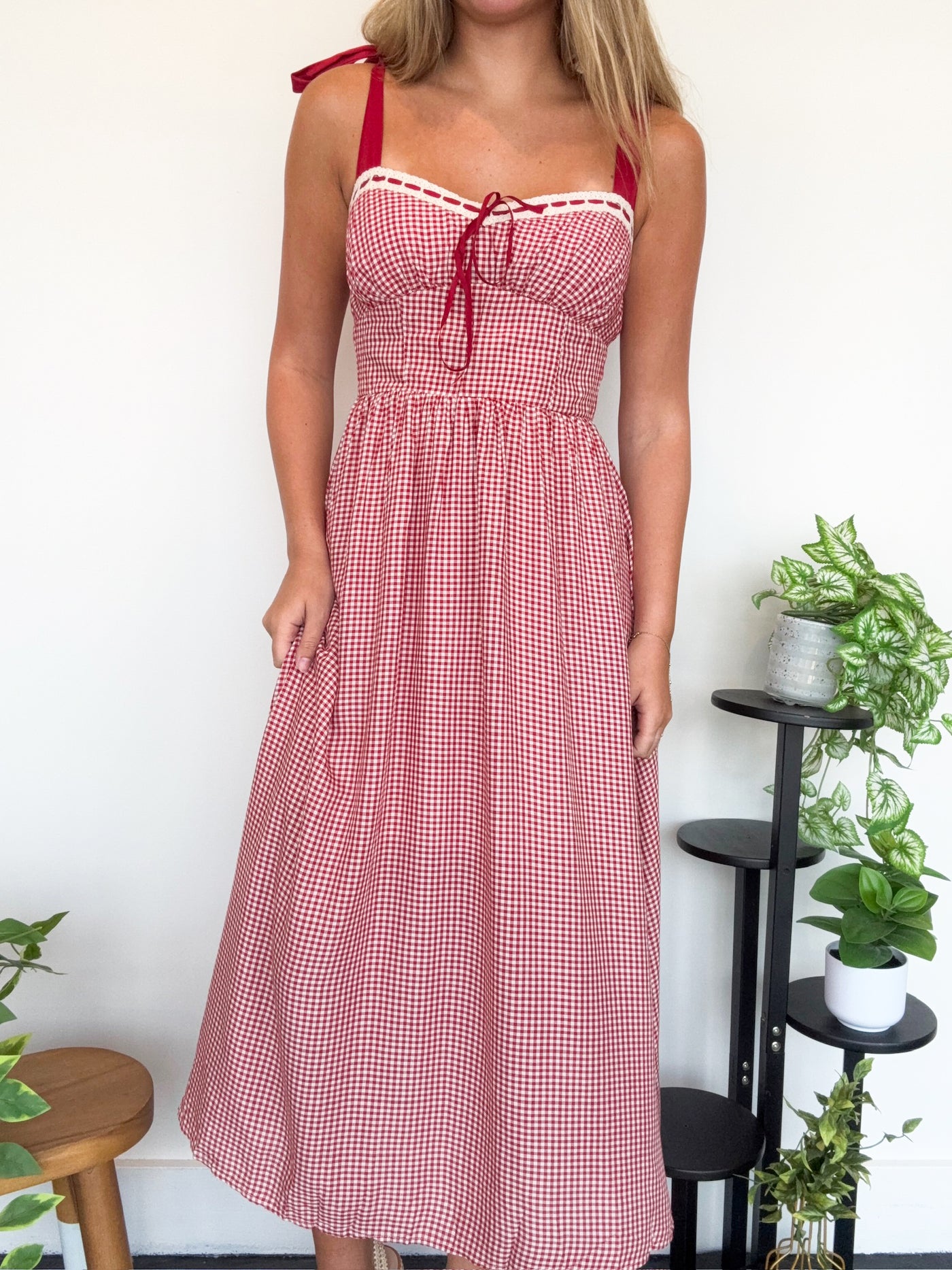 Plaid Corset Midi Dress-170 - DRESSES-EDGEMINE-[option4]-[option5]-[option6]-Leather & Lace Boutique Shop