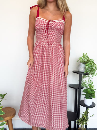Plaid Corset Midi Dress-170 - DRESSES-EDGEMINE-[option4]-[option5]-[option6]-Leather & Lace Boutique Shop