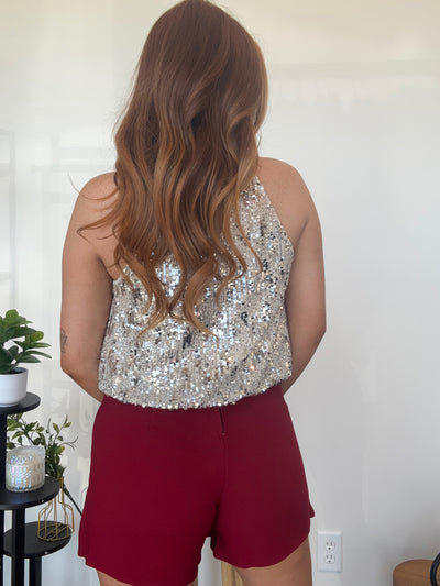 Stars Shine Sequin Halter Top