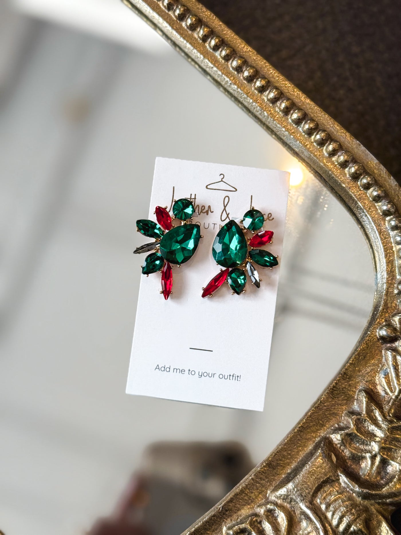 Mistletoe Gem Drops-190 - ACCESSORIES - JEWELRY-TREASURE JEWELS-[option4]-[option5]-[option6]-Leather & Lace Boutique Shop