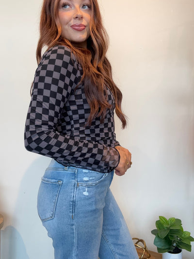 Checkered Layering Top