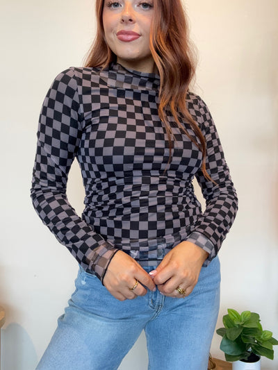 Checkered Layering Top